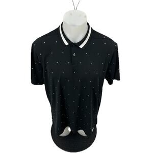 Nike Large Men Pullover Golf Active Short Sleeve Polo T-shirt Black E19v